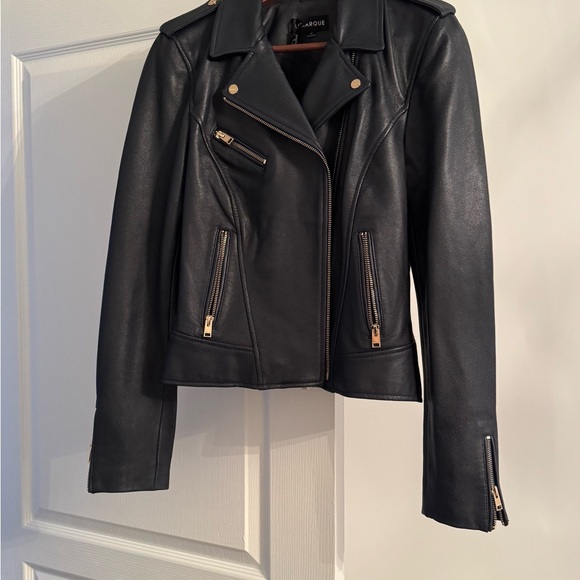 Lamarque HARPER FITTED LEATHER BIKER JACKET M - Picture 4 of 8
